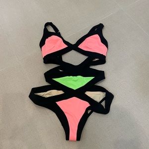One of the most sought after agent provocateur silhouettes! Neon swimsuit